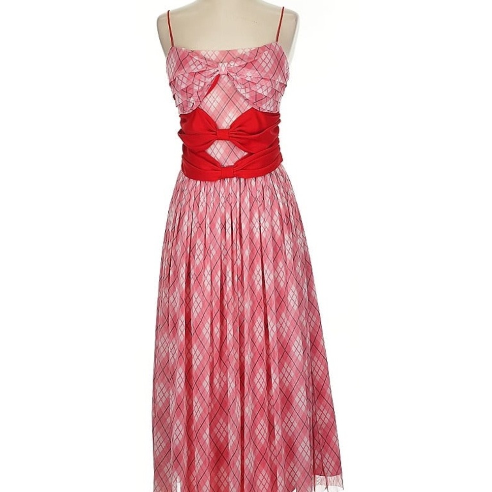 Adam Lippes Lace Bow Front Midi Dress - Picture 2 of 8